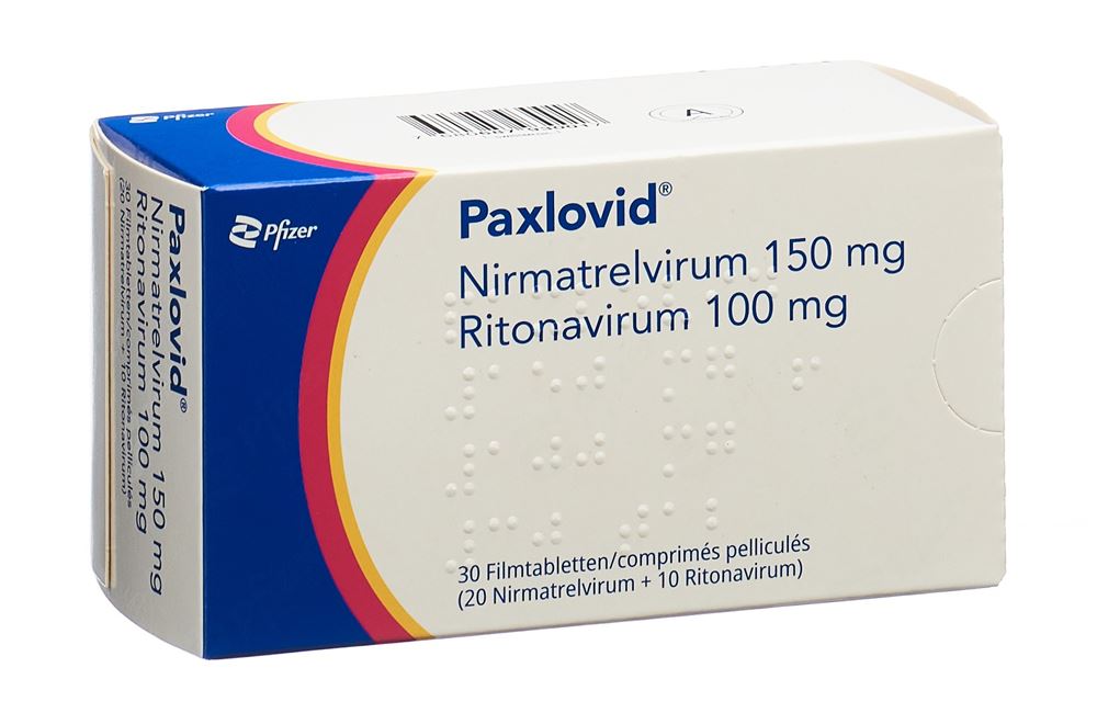 PAXLOVID cpr pell 4 x 150 mg/2 x 100 mg blist 6 pce, image principale