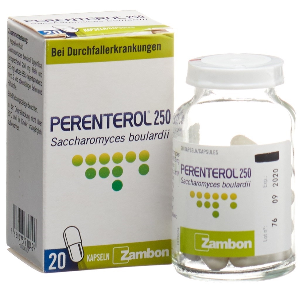 PERENTEROL caps 250 mg fl verre 20 pce, image 2 sur 5