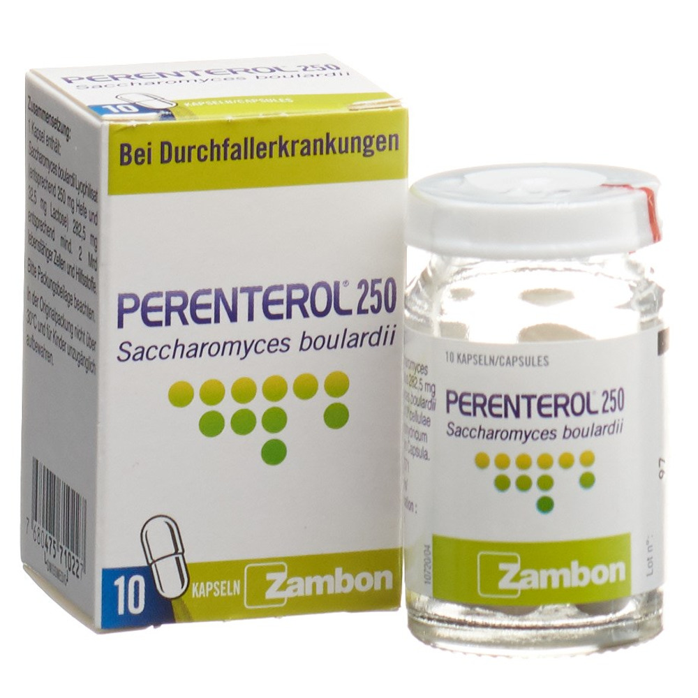 PERENTEROL Kaps 250 mg Glasfl 10 Stk