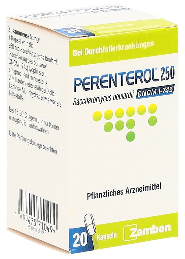 PERENTEROL Kaps 250 mg Glasfl 20 Stk