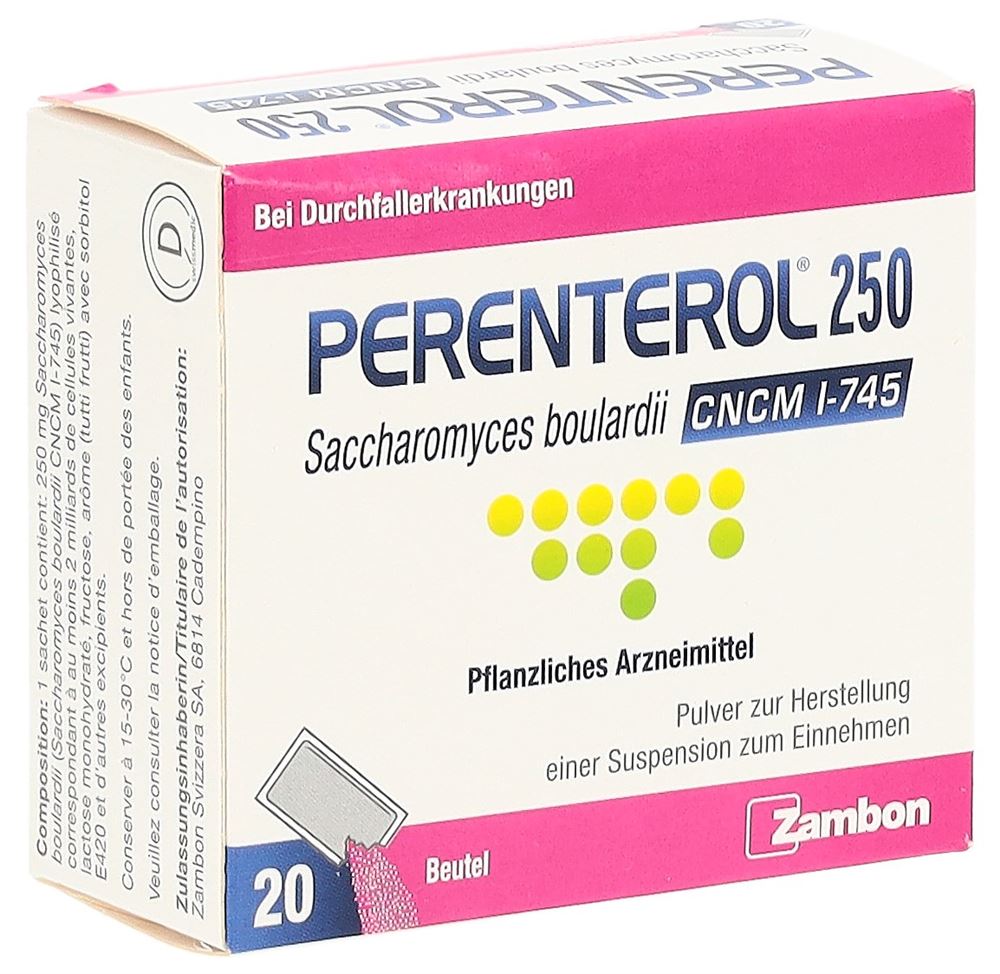 PERENTEROL pdr 250 mg sach 20 pce, image principale