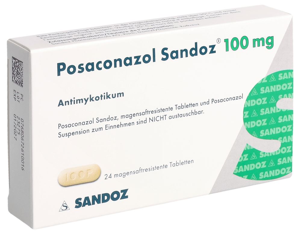 POSACONAZOLE Sandoz 100 mg, image principale POSACONAZOLE Sandoz 100 mg, image principale