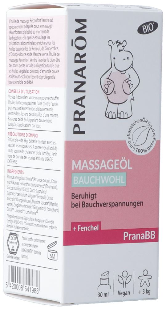 Pranarom PranaBB Huile de massage reconfort ventre