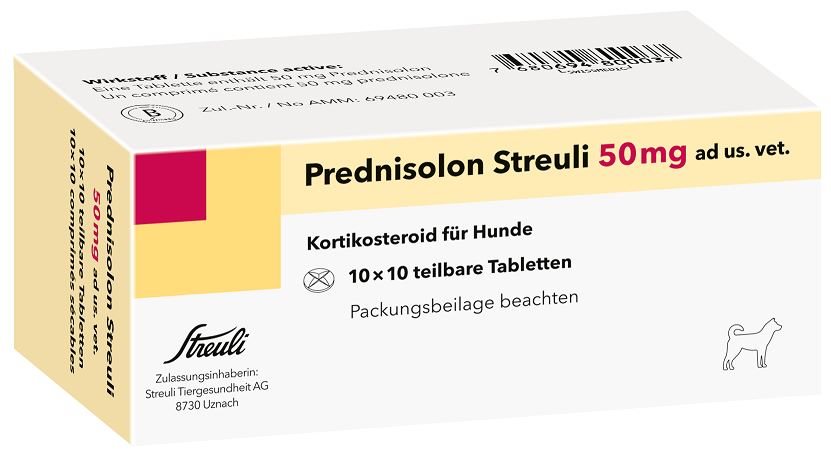 PREDNISOLONE Streuli Tabl 50 mg ad us vet. Blist 100 Stk | Sun Store ...