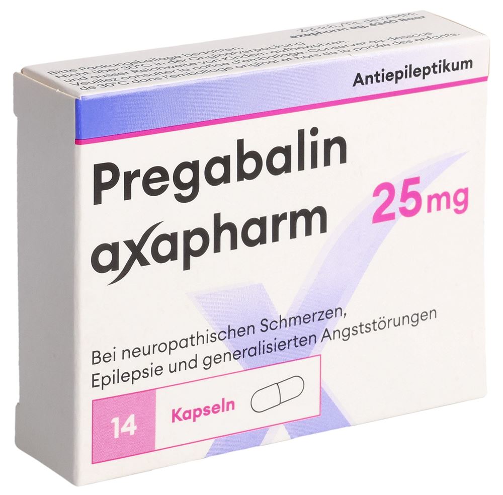 PREGABALINE axapharm 25 mg, image principale PREGABALINE axapharm 25 mg, image principale