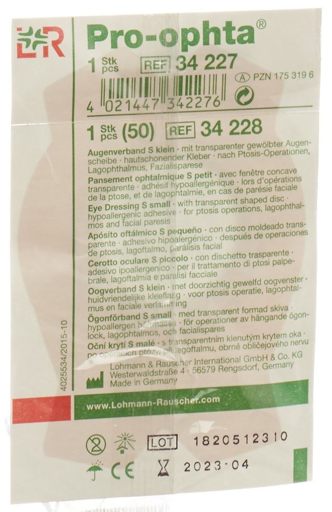 PRO OPHTA Augenverband S
