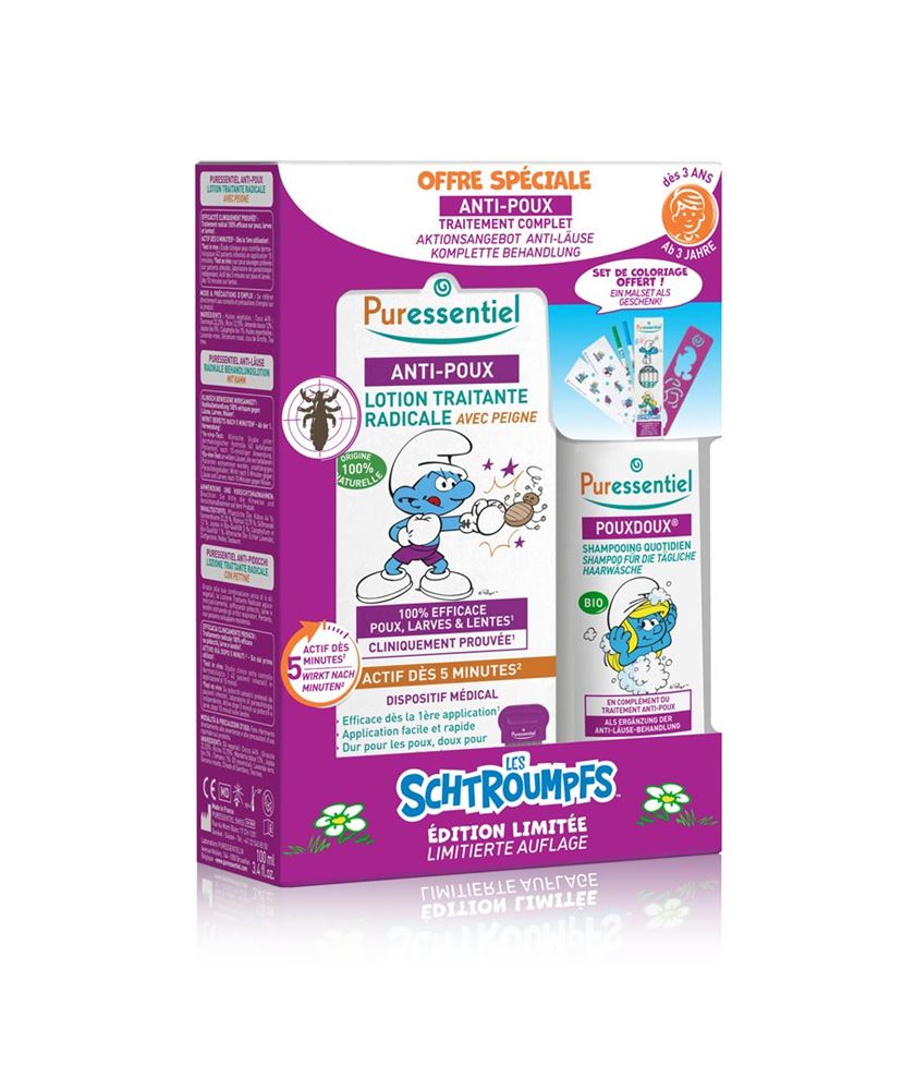 Puressentiel Anti-Läuse Set Schlümpfe Behandlungslotion 200ml