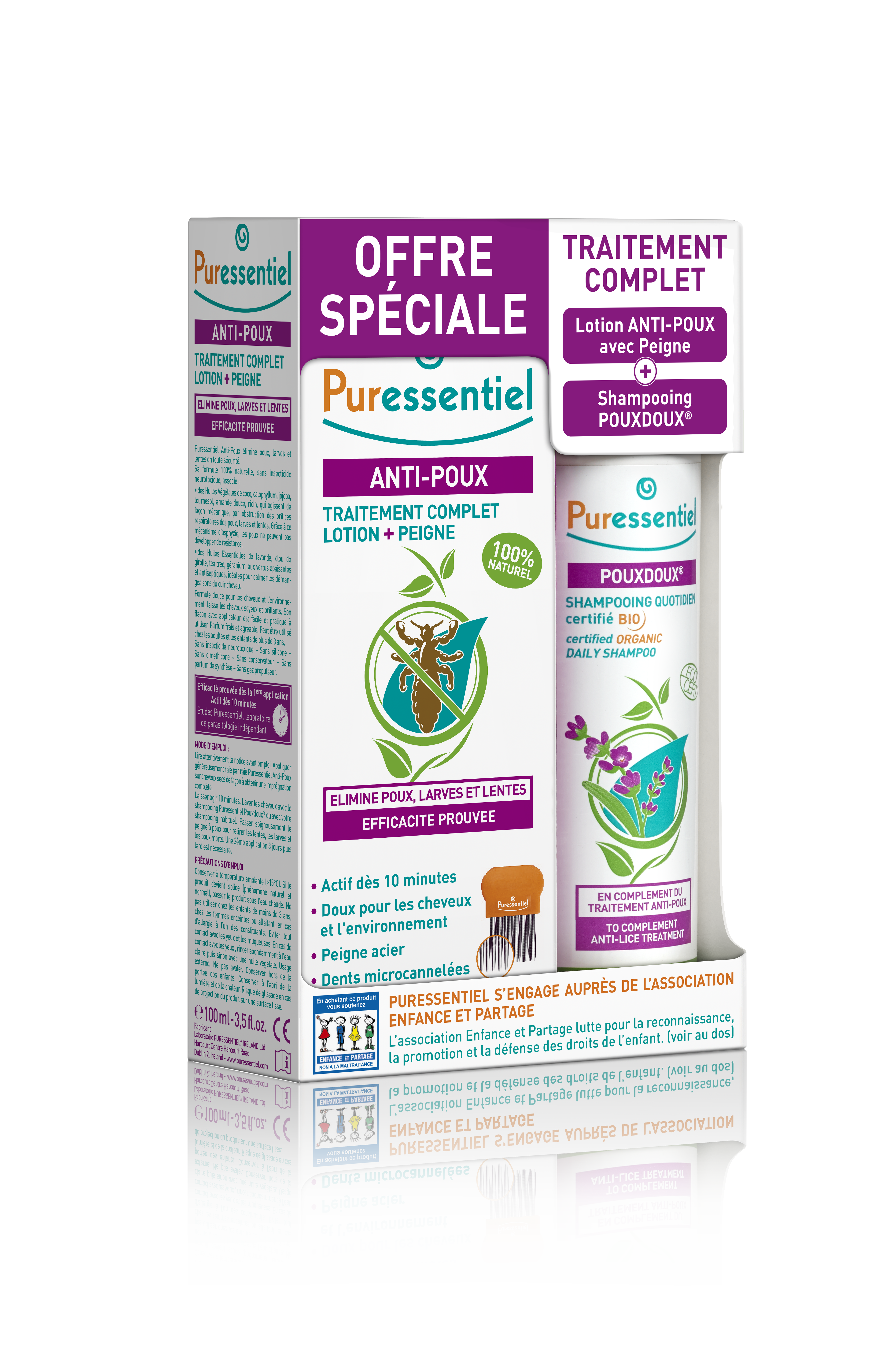 Puressentiel Box Anti-Läuse Lotion mit Kamm + Läuse Shampoo Pouxdoux