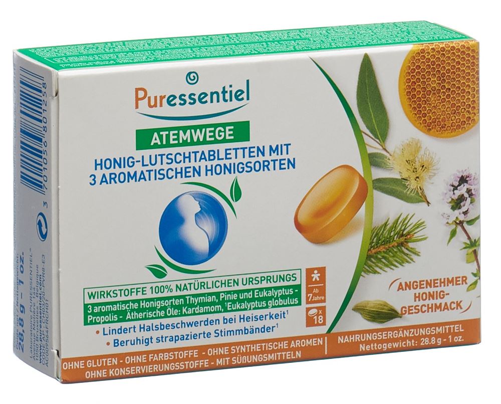 Puressentiel cpr sucer voies respiratoires aux 3 miels 18 pce