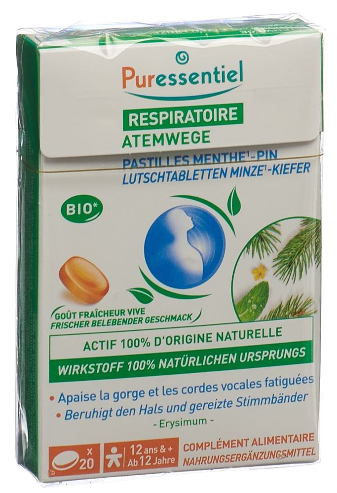 Puressentiel cpr sucer voies respiratoires menthe pin box 20 pce, image principale