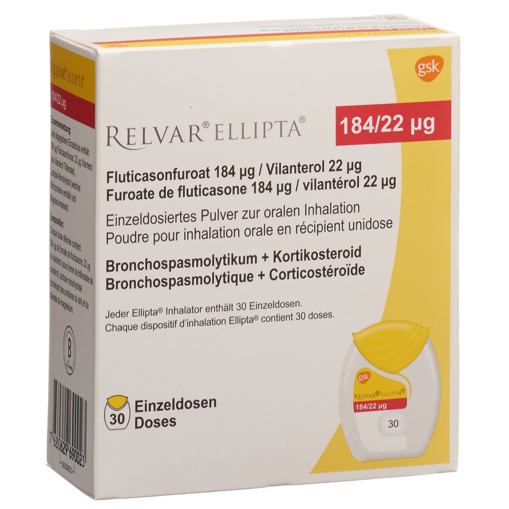 RELVAR ELLIPTA Inh Plv 184mcg/22mcg 30 Dos, Bild 2 von 2