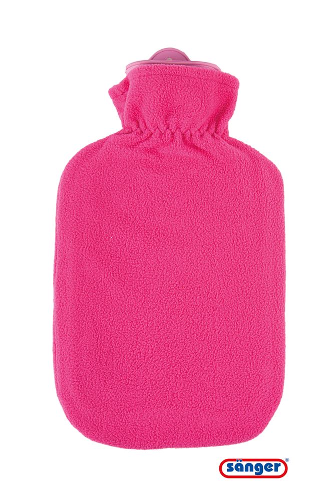 SAENGER Wärmflasche aus Naturkautschuk mit Flauschbezug