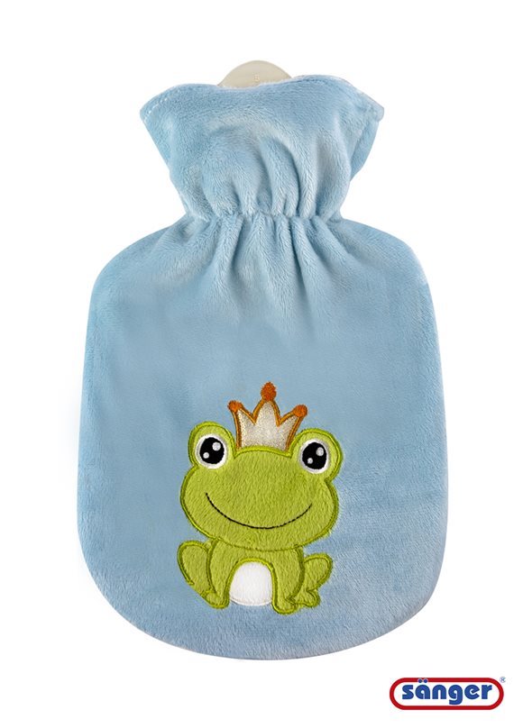 SAENGER Wärmflasche aus Naturkautschuk mit Velourbezug