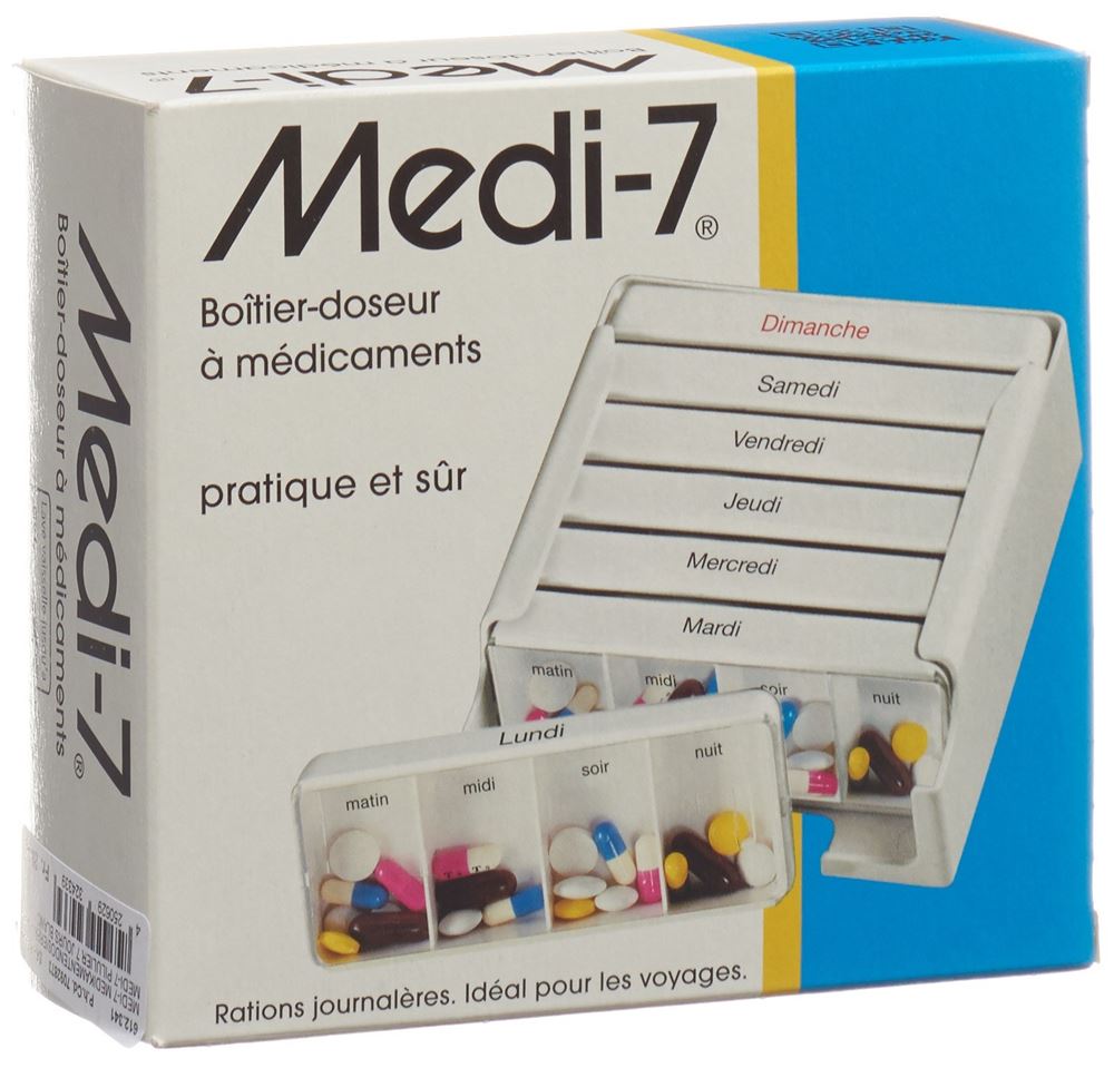 SAHAG Medi-7 pilulier 7 jours 4 cases par jour