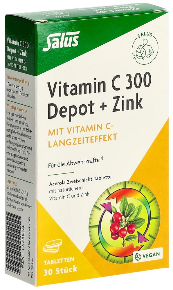 SALUS Vitamine C 300 dépôt + zinc, image principale