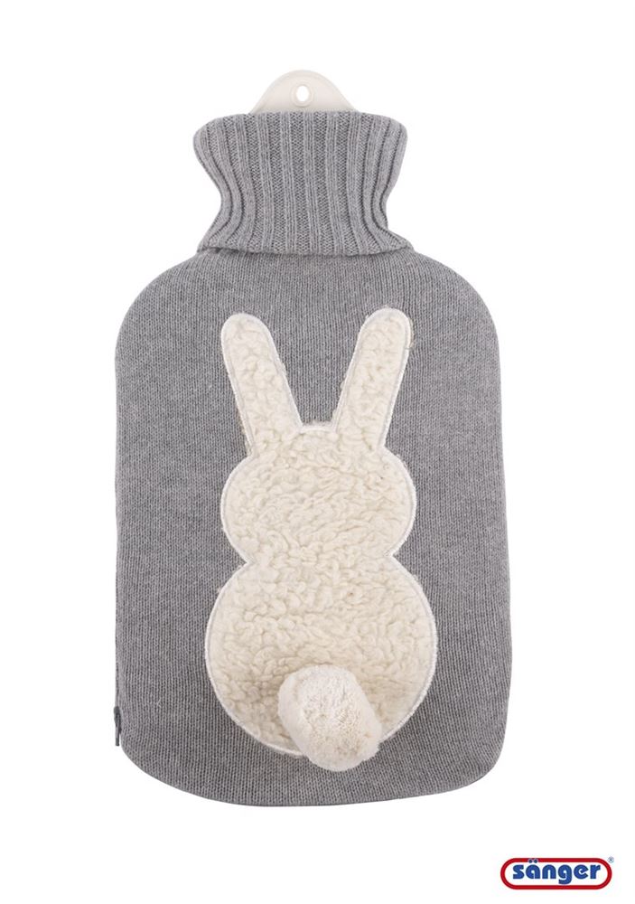 SAENGER bouillotte en caoutchouc naturel avec housse tricot