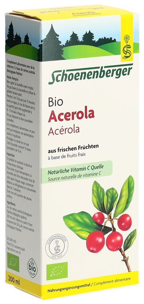 SCHOENENBERGER Acérola à base de fruits frais, image principale