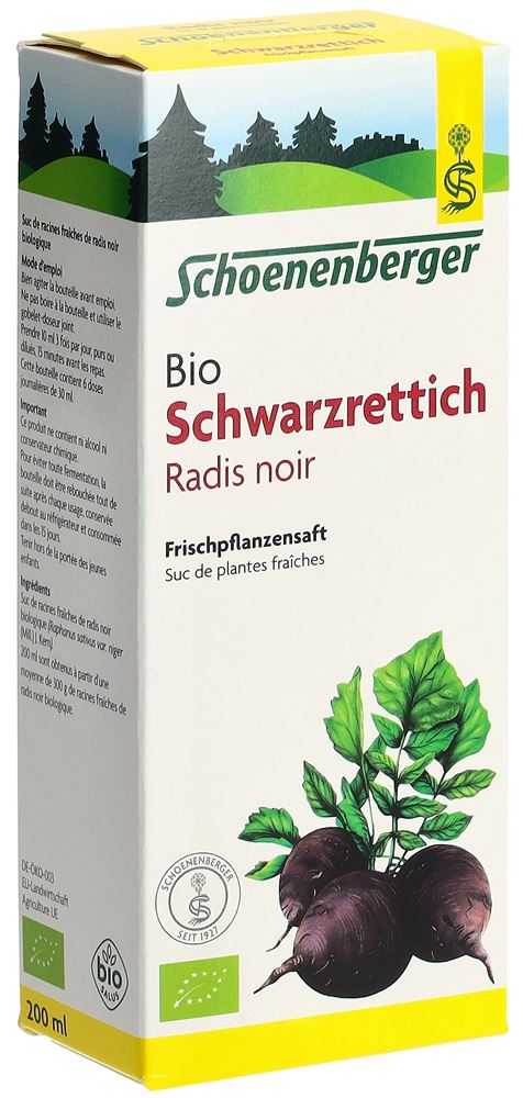 SCHOENENBERGER Radis noir suc de plantes fraîches, image principale