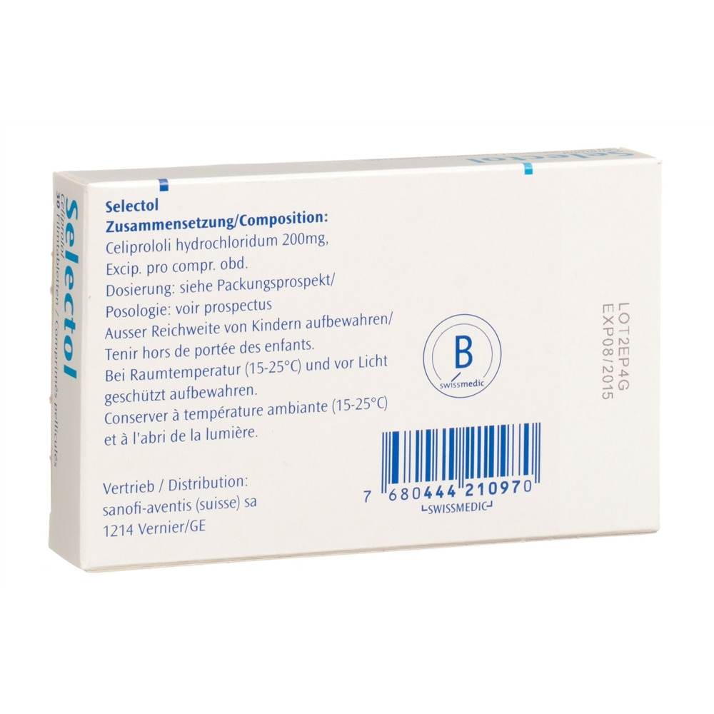 SELECTOL cpr pell 200 mg blist 30 pce, image 2 sur 2