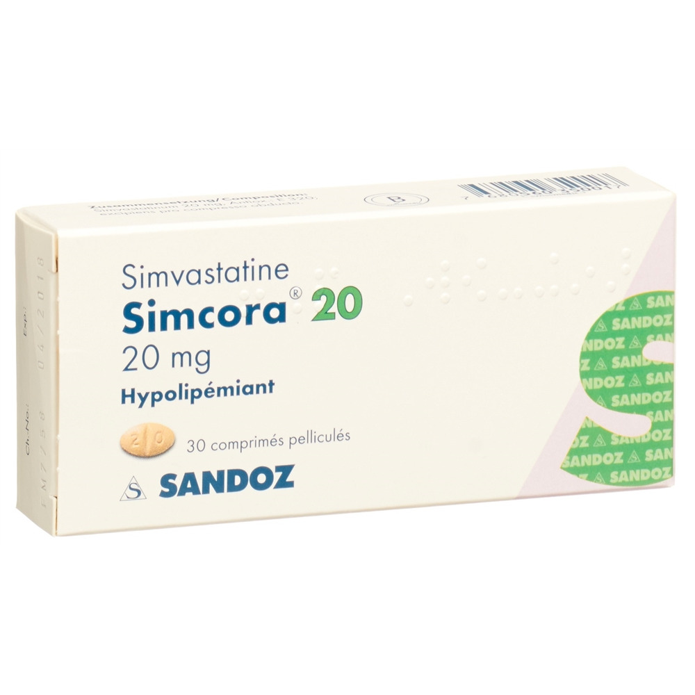 SIMCORA cpr pell 20 mg blist 30 pce, image 2 sur 2