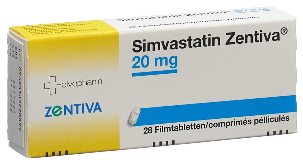 SIMVASTATINE Zentiva 20 mg, image principale