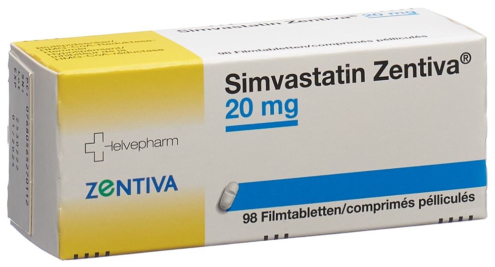 SIMVASTATINE Zentiva 20 mg, Hauptbild SIMVASTATINE Zentiva 20 mg, Hauptbild