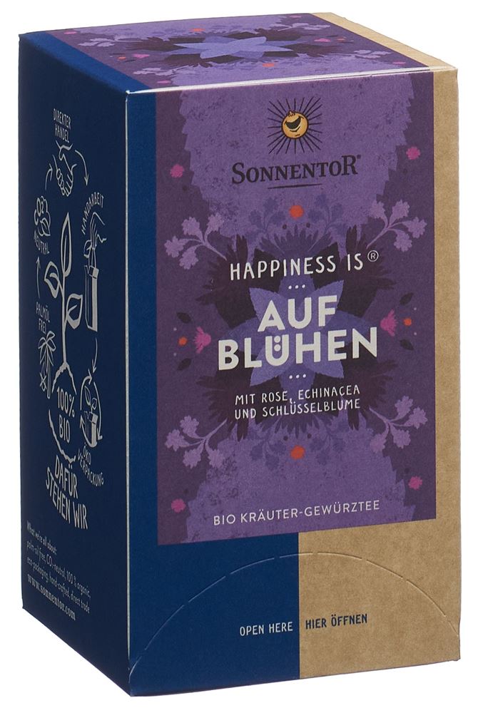 SONNENTOR Happiness is Aufblühen Tee, Hauptbild