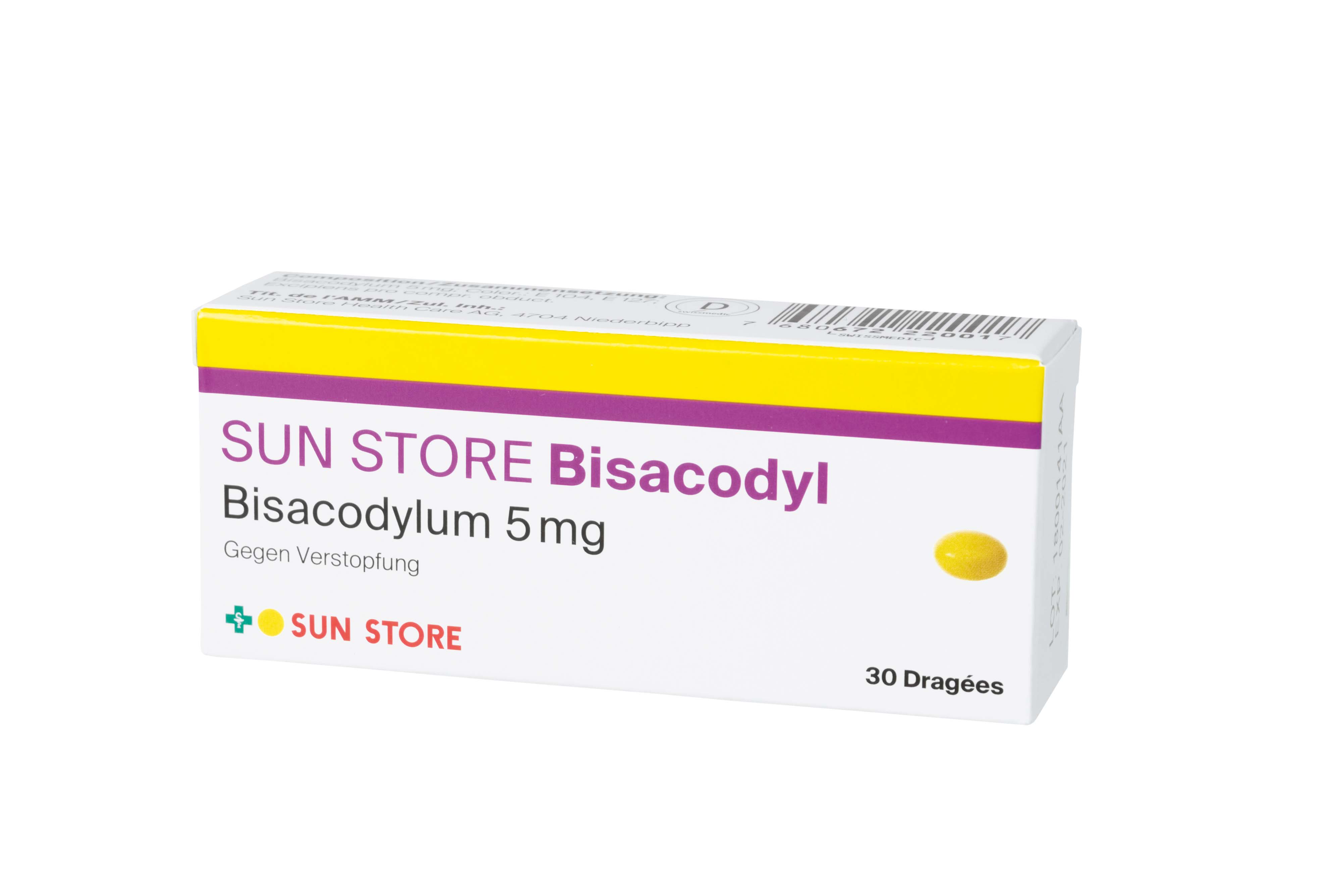 Sun Store Bisacodyl 5 mg, image principale