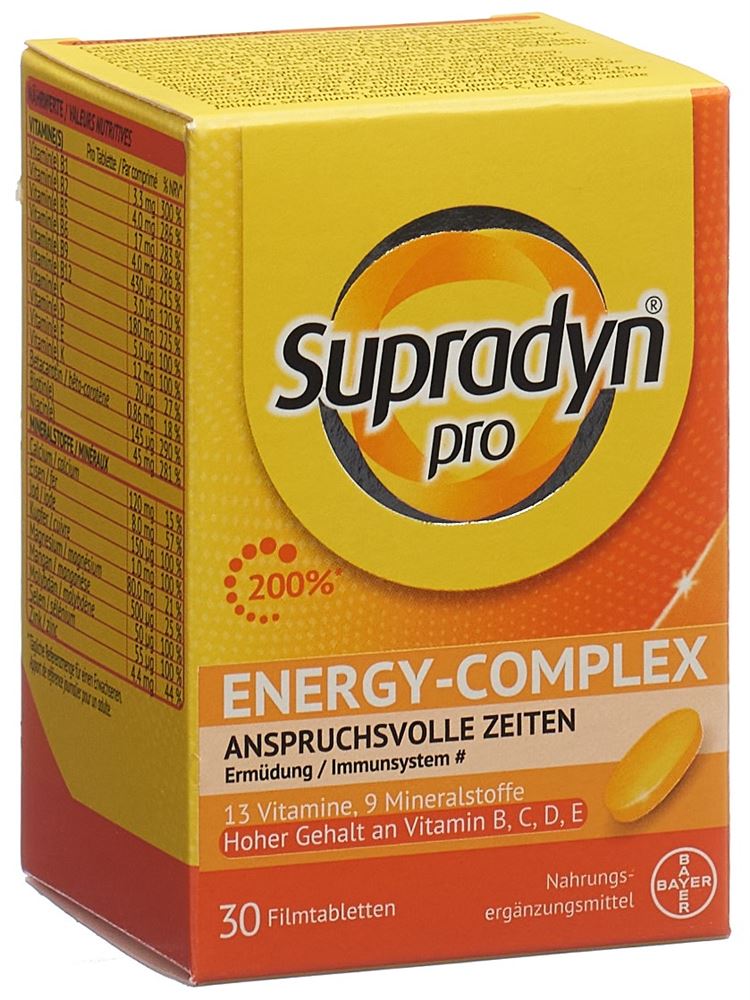 SUPRADYN pro energy-complex, 13 Vitamine,  9 Mineralstoffe. Für anspruchsvolle Zeiten