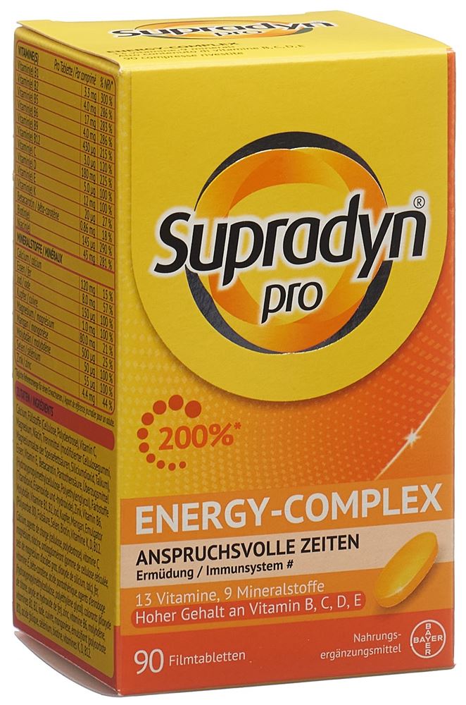 SUPRADYN pro energy-complex, 13 Vitamine,  9 Mineralstoffe. Für anspruchsvolle Zeiten