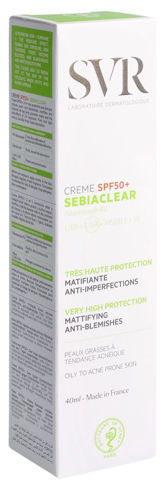 SVR SEBIACLEAR Créme Sun Protection Factor 50 +