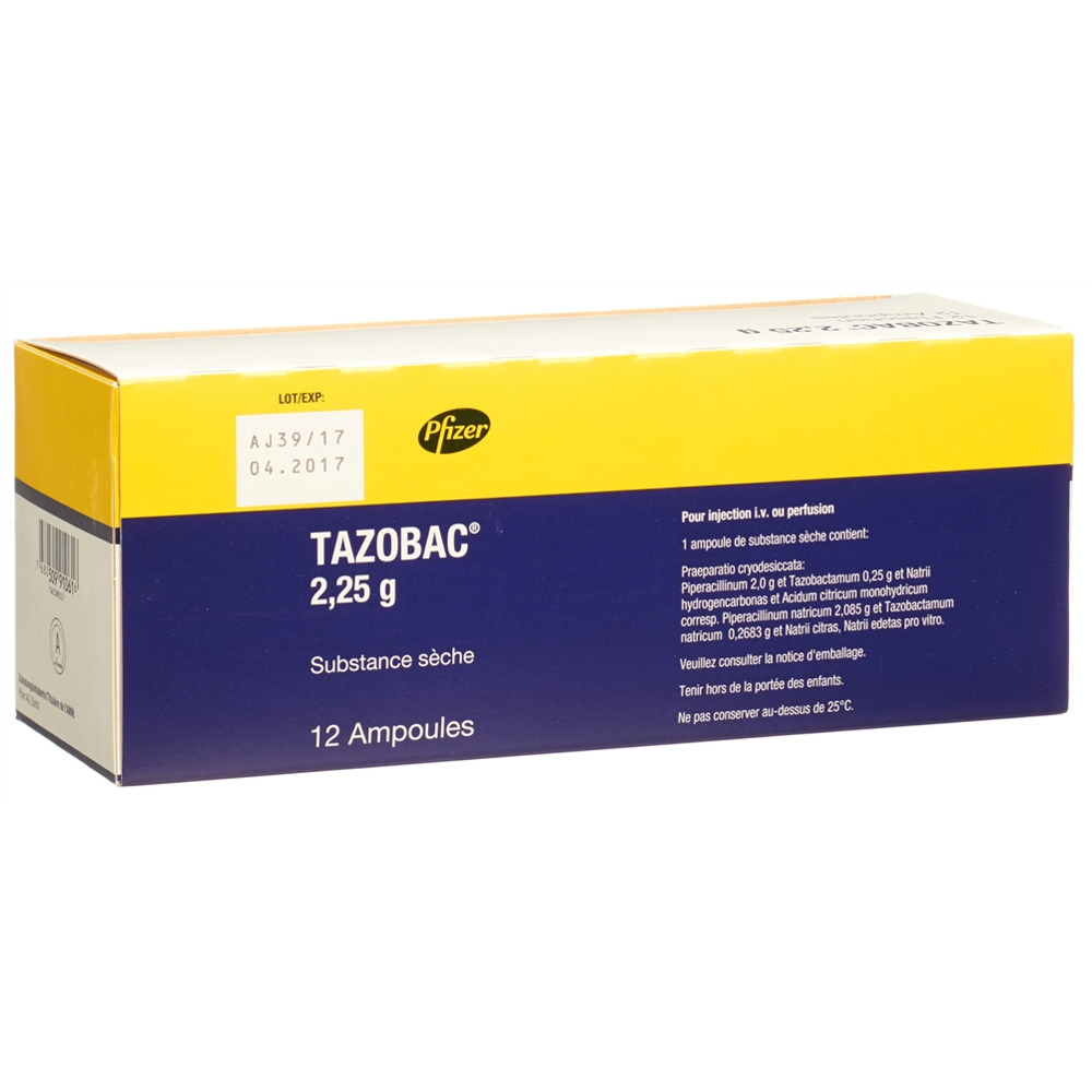 TAZOBAC subst sèche 2.25 g flac 12 pce, image 2 sur 2