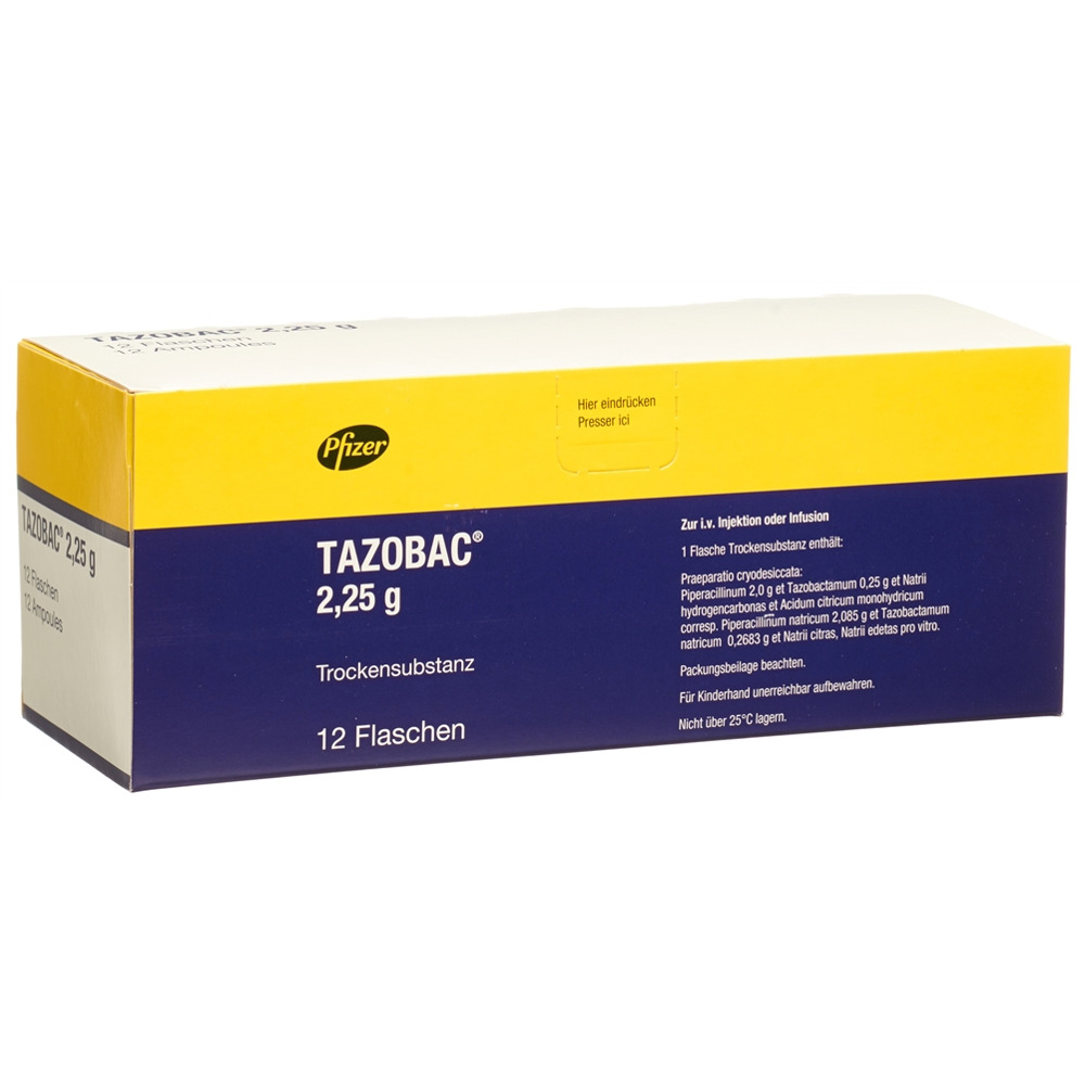 TAZOBAC subst sèche 2.25 g flac 12 pce, image principale