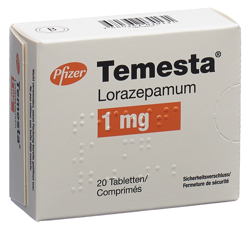 Temesta cpr 1 mg blist 20 pce, image principale Temesta cpr 1 mg blist 20 pce, image principale