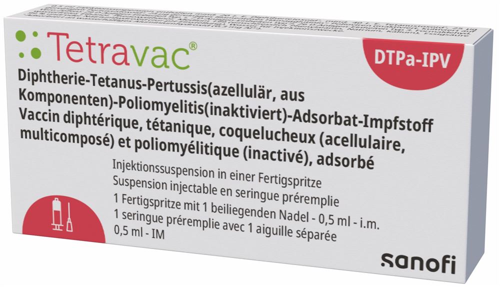 TETRAVAC Inj Susp mit 1 separaten Nadel Fertspr 0.5 ml, Hauptbild
