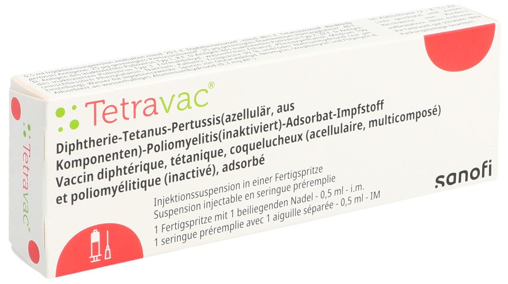TETRAVAC susp inj avec 1 aiguille séparée ser pré 0.5 ml, image principale