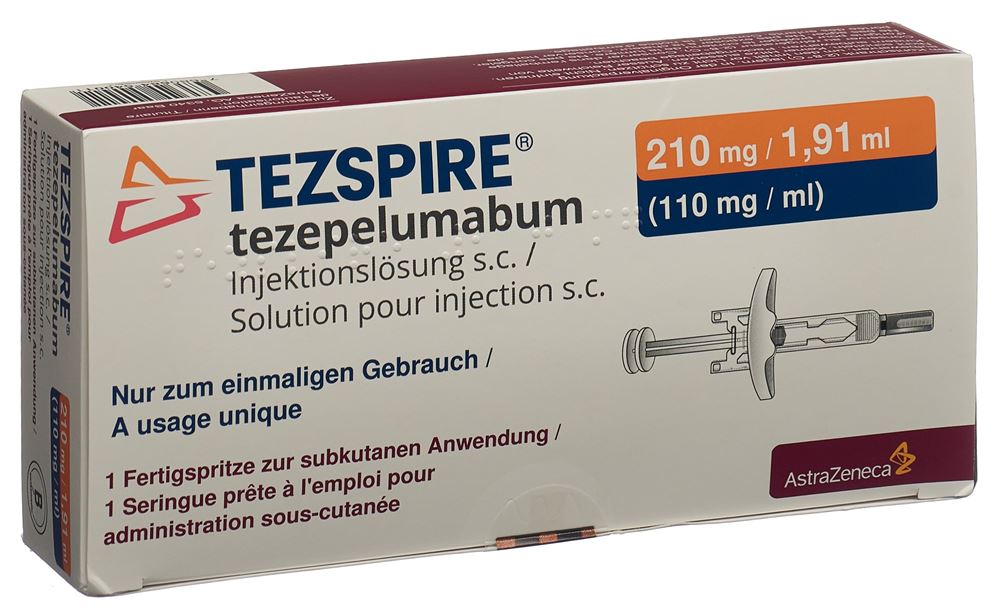 TEZSPIRE sol inj 210 mg/1.91ml seringue préremplie ser pré 1.91 ml, image principale
