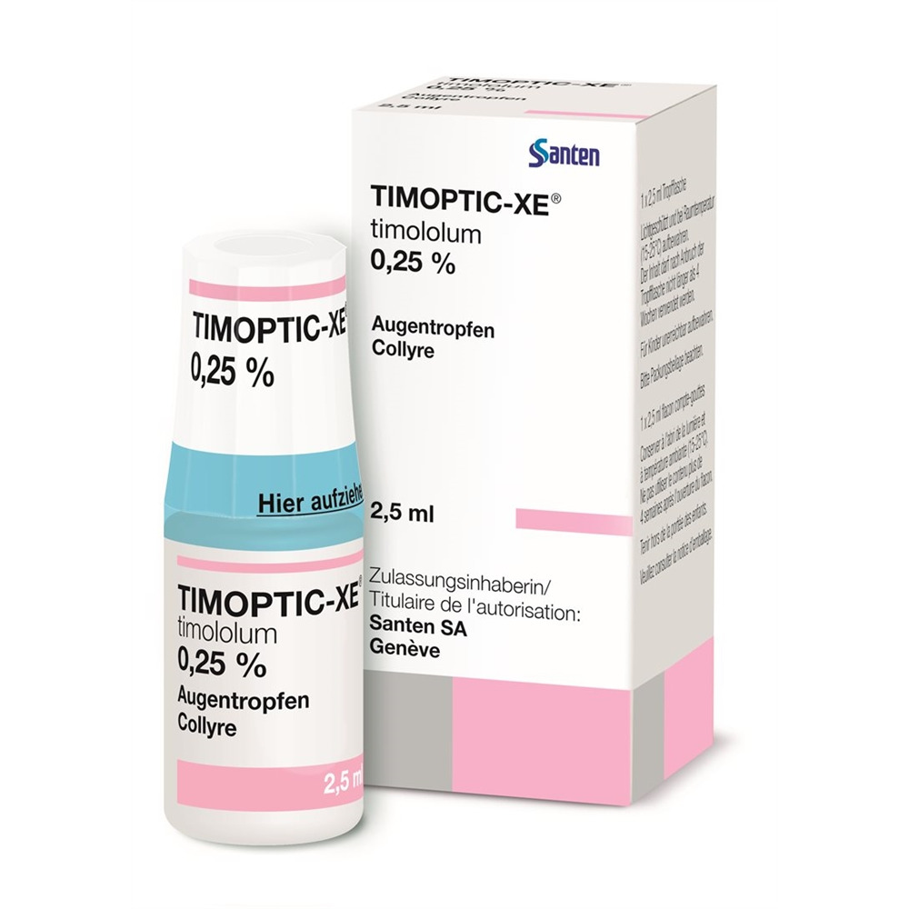 TIMOPTIC Gtt Opht 0.25 % Fl 2.5 ml, Hauptbild