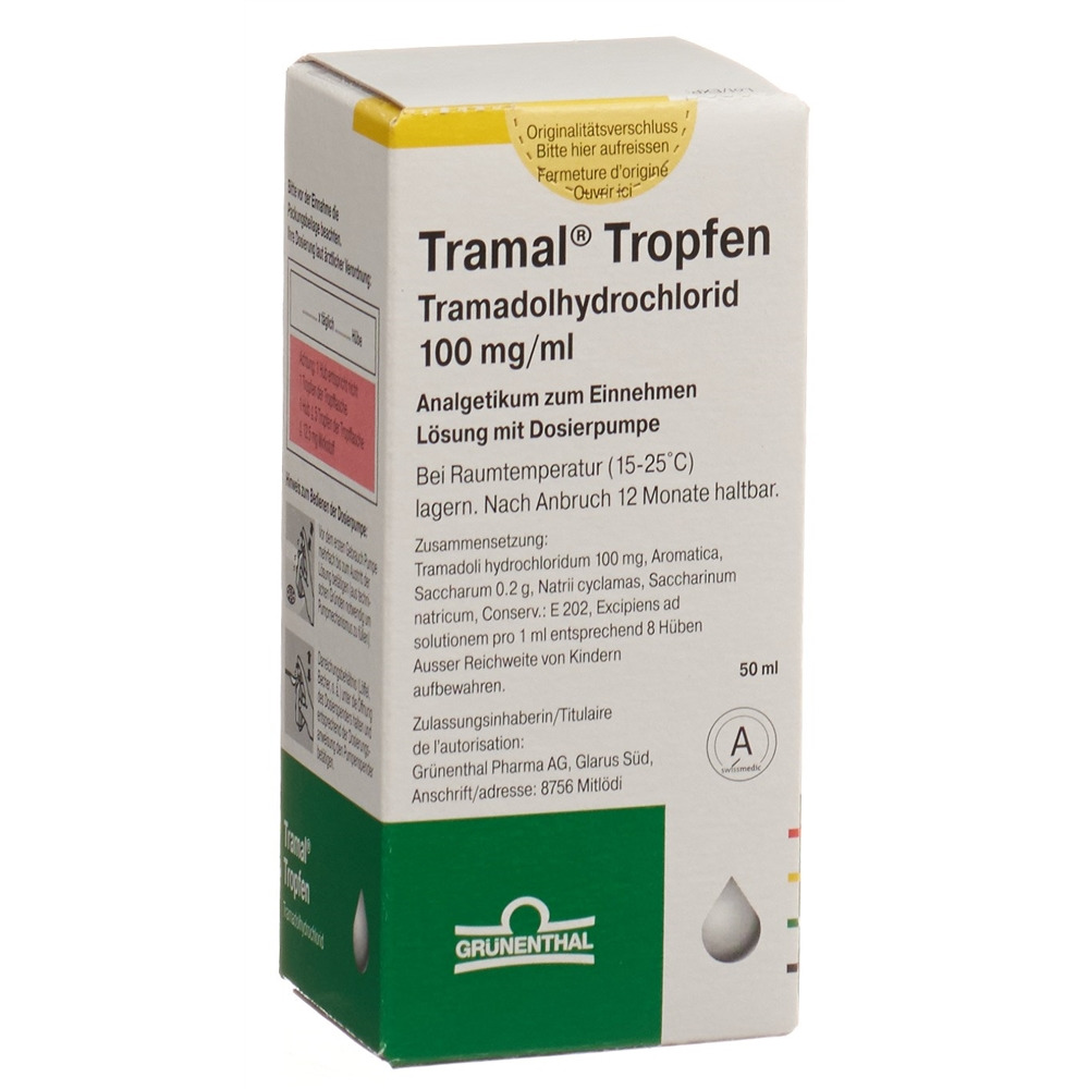 TRAMAL gouttes 100 mg/ml avec pompe de dosage fl 50 ml