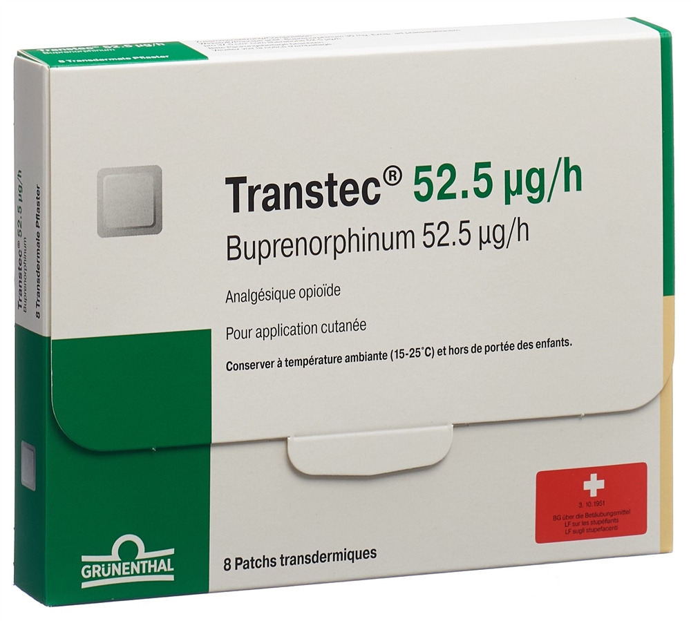 TRANSTEC patchs mat 52.5 mcg/h sach 8 pce, image 2 sur 2