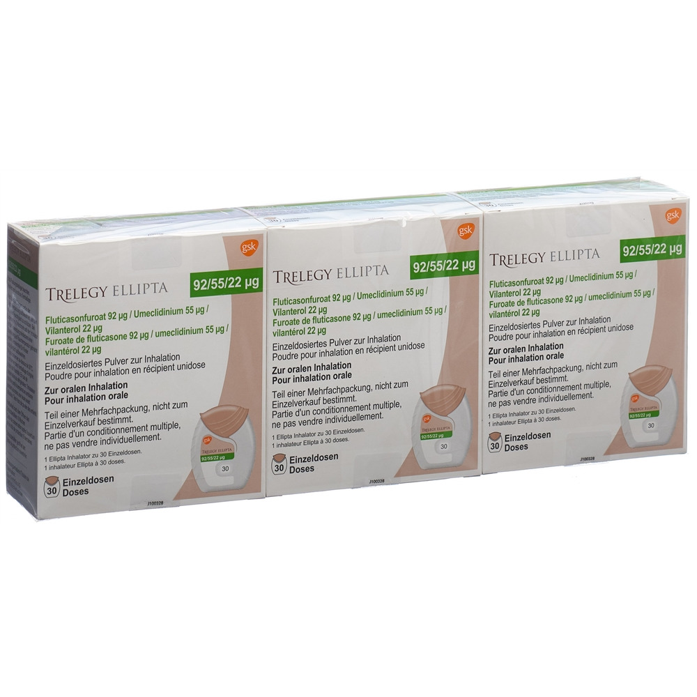TRELEGY ELLIPTA Inh Plv 92/55/22mcg 30 Dos, Hauptbild TRELEGY ELLIPTA Inh Plv 92/55/22mcg 30 Dos, Hauptbild