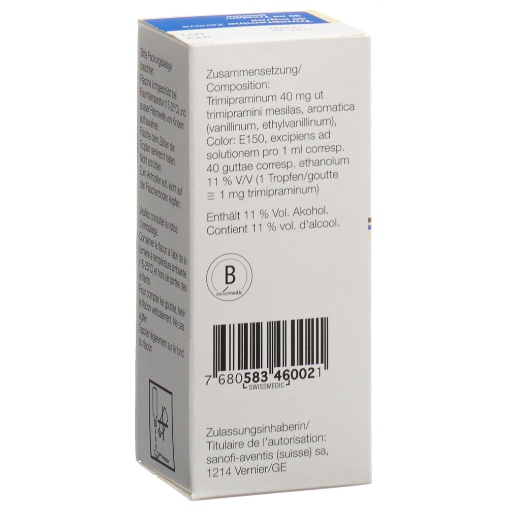 TRIMIPRAMINE Zentiva 40 mg/ml, image 2 sur 2