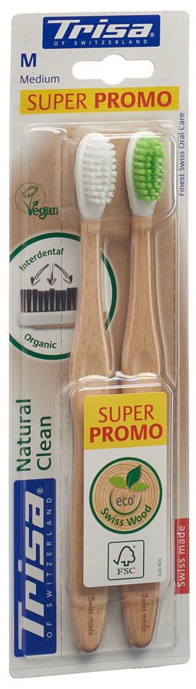 TRISA Natural Clean brosse à dents en bois, image principale