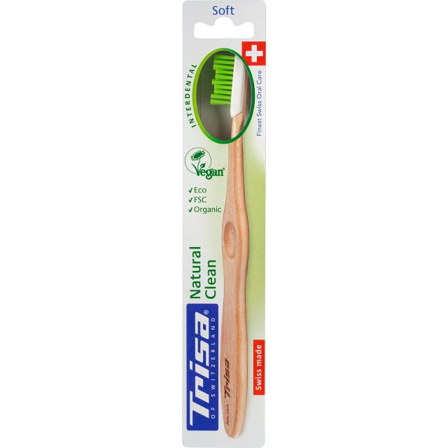 TRISA Natural Clean brosse à dents en bois, image principale