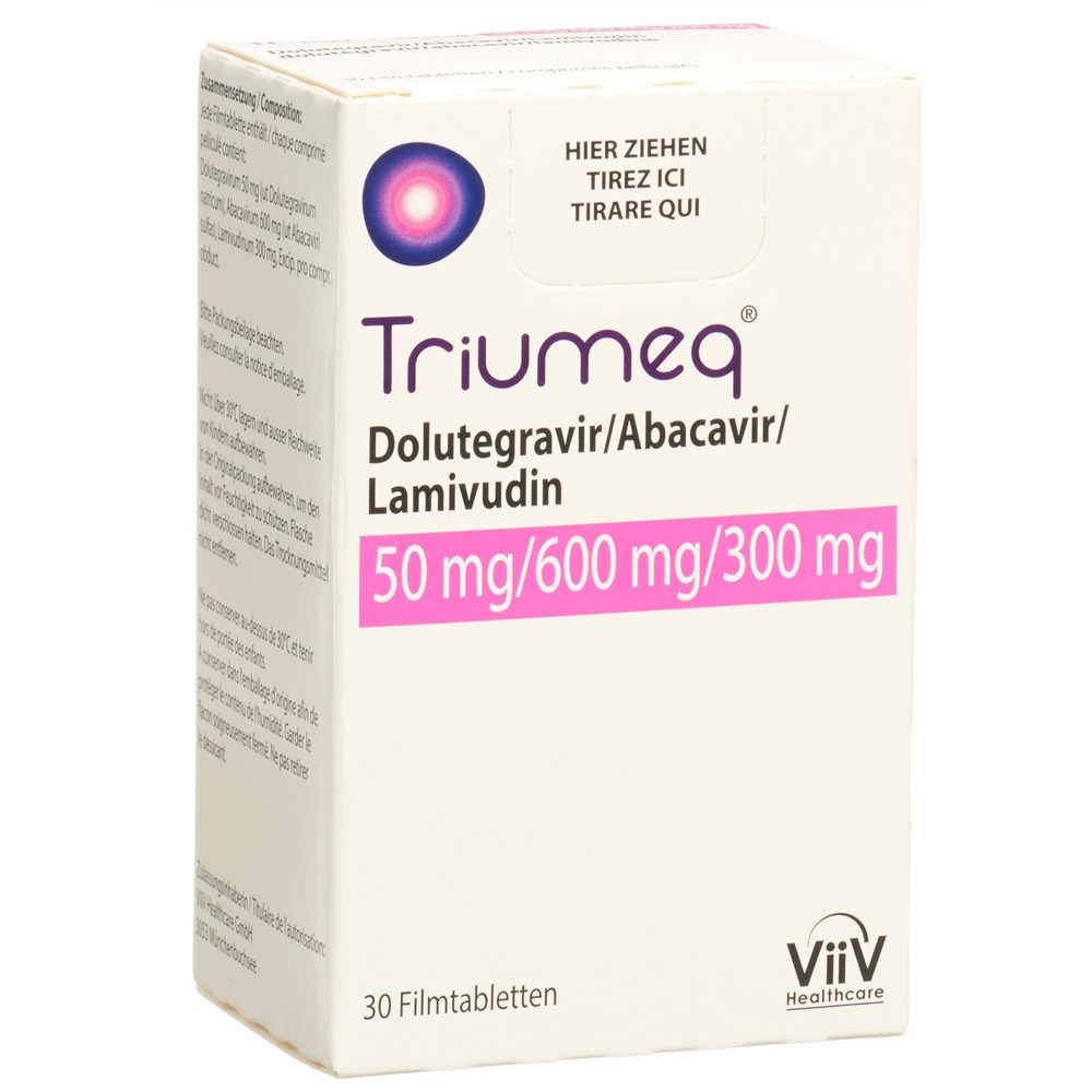 TRIUMEQ Filmtabl 50mg/600mg/300mg Ds 30 Stk, Hauptbild