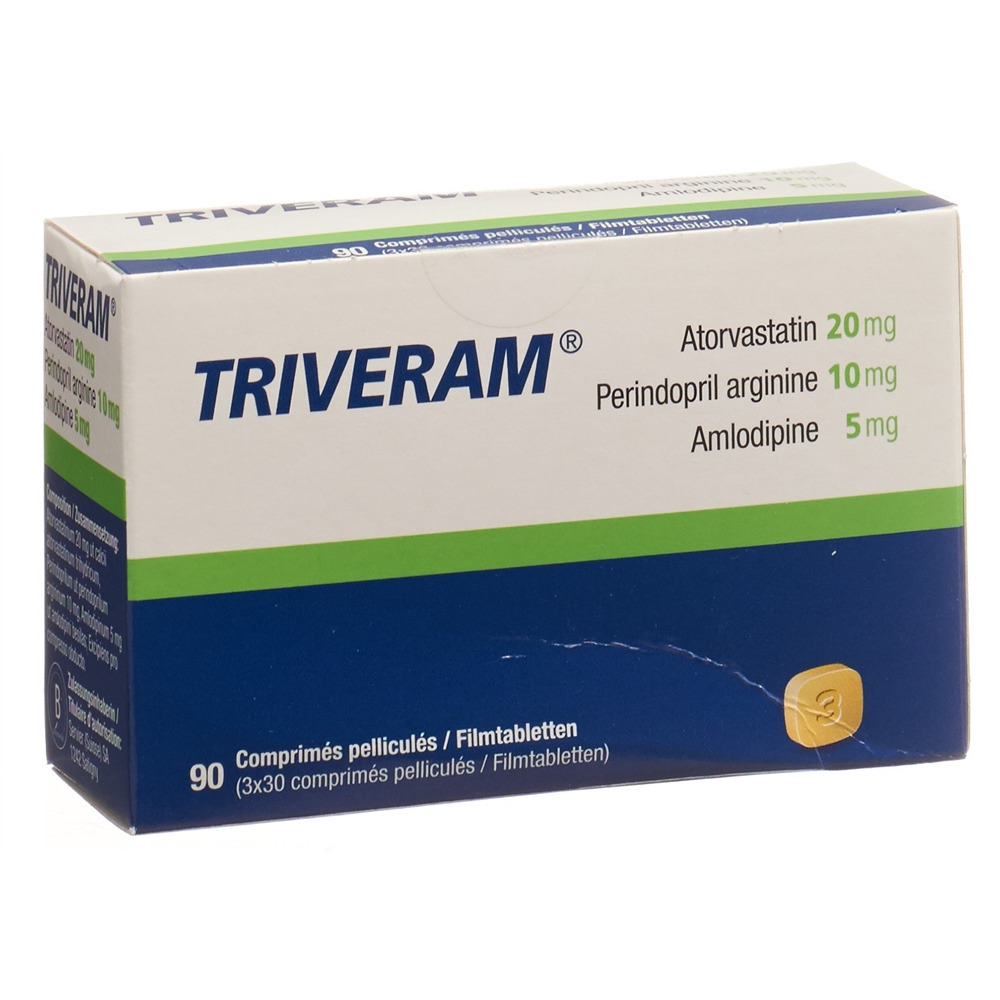 TRIVERAM cpr pell 20 mg/10 mg/5 mg bte 30 pce, image principale