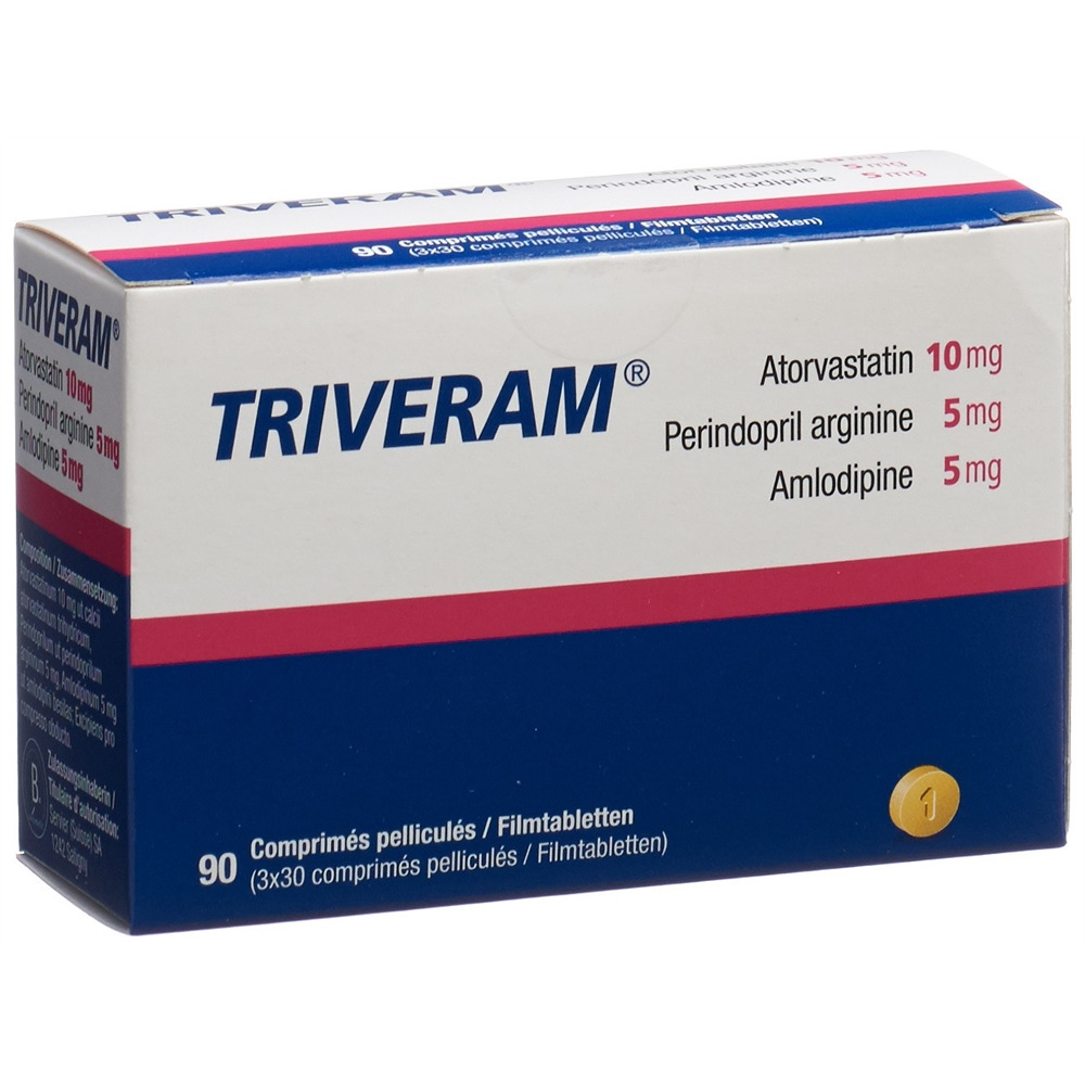 TRIVERAM Filmtabl 10 mg/5 mg/5 mg Ds 30 Stk, Hauptbild