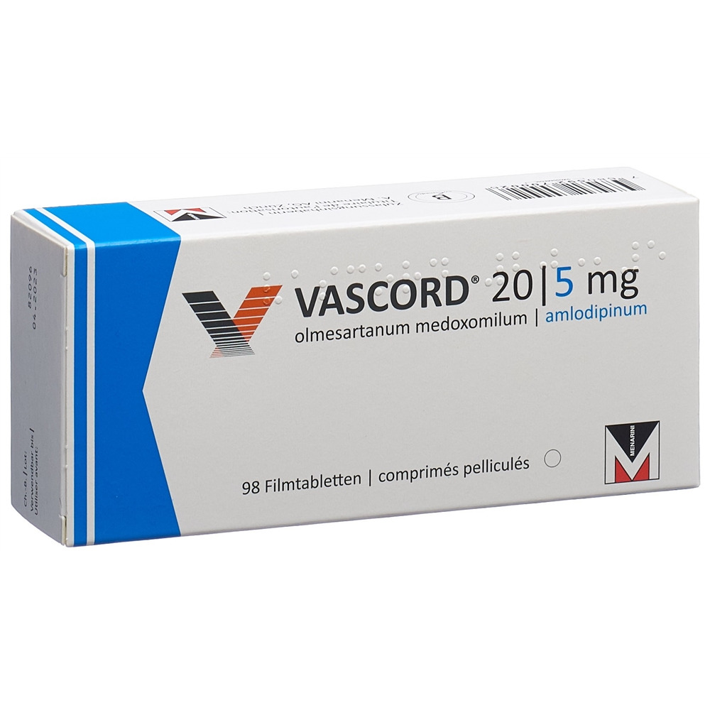 VASCORD cpr pell 20/5 mg blist 98 pce, image principale