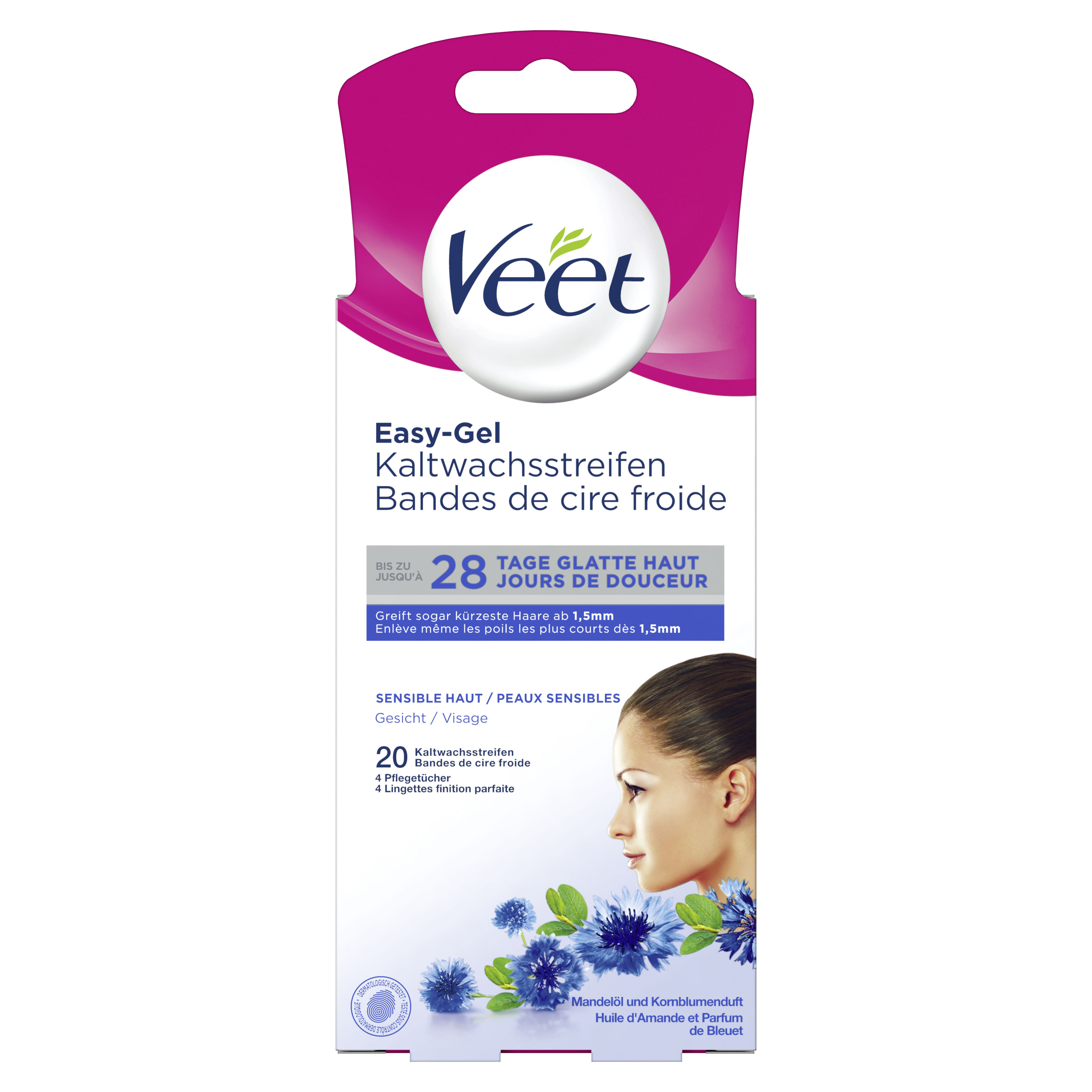 Veet bandes de cire froide visage