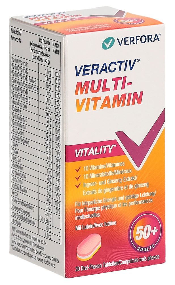 VERACTIV multivitamine 50+ 3-phases